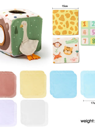 Giocattoli Montessori per bambini Scatola di fazzoletti magici Esercizio con le dita Tavola occupata Attività di apprendimento educativo Giocattoli sensoriali per bambini Gioco per bambini