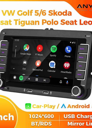7" 2 Din HD Car Media Video RDS Airplay Car Radio CarPlay Android Auto Stereo Audio For Volkswagen/Seat/Skoda/Passat/Golf/Polo
