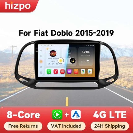Hizpo AI Voice Autoradio Radio For Fiat Doblo 2015 - 2019 4G Car Multimedia GPS 2din Wireless CarPlay Android Auto Navigation BT