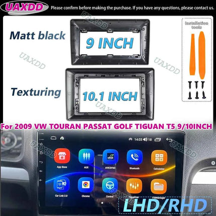 UAXDD Android pannello telaio auto per il 2009 VW TOURAN PASSAT GOLF TIGUAN T5 9 10 POLLICI cavo cablaggio video decodificatore navigazione canbus