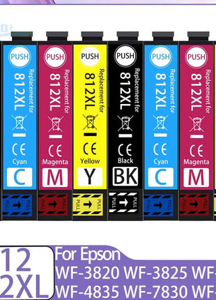 812 812XL Ink Cartridge For Epson 812 812XL Compatible For Epson WF-3820 WF-3825 WF-4830 WF-4835 WF-7830 WF-7840 7845 Printer