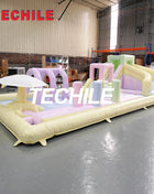 Parco giochi commerciale di moda gonfiabile che rimbalza scivolo d'acqua parco divertimenti percorso ad ostacoli gonfiabile splash pad parco acquatico