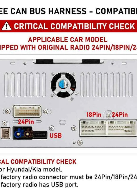 Decoder CAN Bus 24Pin/18Pin/24Pin per Hyundai Tucson Elantra Kia Sportage Ceed, SWC, Plug & Play, Adattatore Android 16-Pin