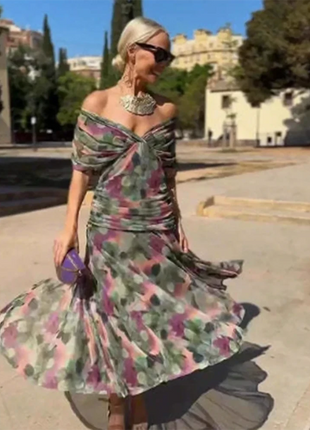 Abito da Sera Lungo Elegante con Stampa Floreale, Maniche Corte in Rete, Versatile, Stile Sirena, Aderente, Sexy con Inserti in Pizzo