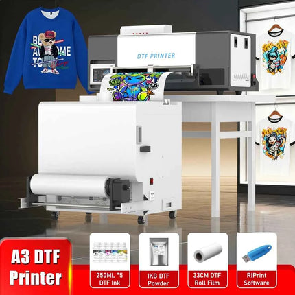 A3 DTF Printer 6 Color For Epson XP600  Auto Ink Circulation Direct to Film Heat Transfer Printing Machine for Clothing Jeans