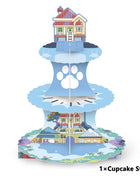 Nuovo cartone animato simpatico cane decorazione festa di compleanno kit cani blu tema buon compleanno piatti tovaglioli tazze stoviglie forniture per bambini