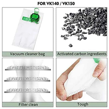 For Kobold Vacuum Cleaner Bag Kit Compatible for Vorwerk Kobold VK140 VK 140 VK150-A
