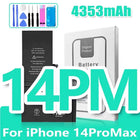 0 Cycle High Capacity Battery For iPhone 11 11Pro 12Pro 12 13 14 13Pro 14Pro Max Mini Phone Bateria + Free Tool Kit