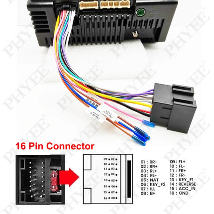 10 pezzi adattatore per cablaggio a 16 Pin connettore ISO connettore 16 P accessori elettronici per Auto cavo 12V per autoradio Android 2 Din