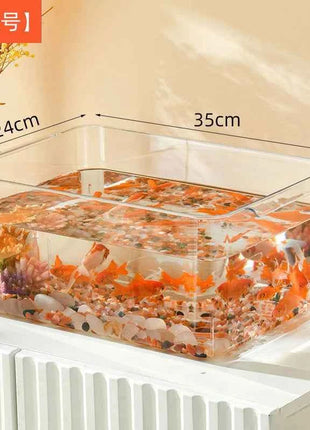 PET Aquarium Box Plastics Ultra-white Organic Glass Explosion-proof Fish Tank Tabletop Small Ecological Water Tank