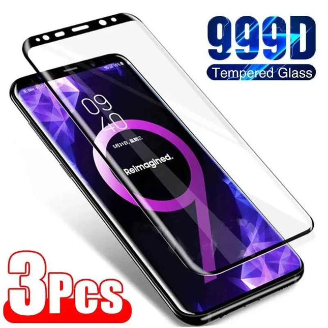 3 pezzi di vetro temperato per Samsung Note 9 10 20 Ultra Samsung S24 S23 S22 S21 S20 Ultra S10 S9 S8 Plus protezione schermo a copertura totale
