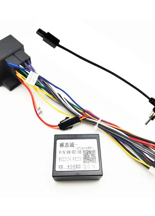Quadlock Wiring Harness Adapter, CAN Bus Decoder, SWC, Plug & Play, 16 Pin Android Radio Cable, for VW PQ35 Golf Jetta Polo Caddy