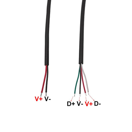 1 pz 2 pin 4 pin tipo-c micro USB USB 2.0 una spina maschio testa a gomito cavo di alimentazione connettore di saldatura linea di riparazione fai da te 0.25 m 0.3 m 1 m