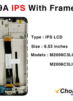 9A/9C IPS LCD for Redmi 9A/9C Display Touch Screen Digitizer Assembly Parts For Xiaomi Redmi 9C/9A With Frame LCD