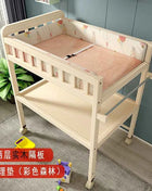 Baby Solid Wood Diaper Changing Table Multi-functional Bathing Massage Touching and Nursing Table for Newborns Movable