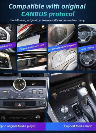 Nunoo Android 14 CarPlay Auto Radio For Lexus NX NX200 NX200T NX300h 2014-2021 Multimedia Navigation GPS DSP 4G WiFi