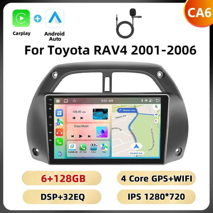 Podofo 8Core 2Din Car Stereo For Toyota RAV4 2001-2006 Multimedia Player WIFI 4G AI Voice BT Carplay Android Car Radio RDS