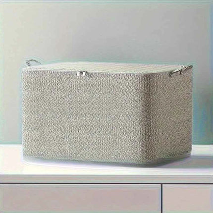 3-Piece Heavy-Duty Foldable Storage Boxes with Lids - Large Stackable Organizing Bins Made of Heavy-Duty Non-Woven Fabric