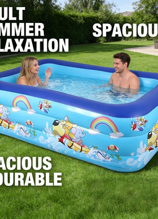 Piscina con Telaio, Vasca da Bagno da Giardino per Giochi d'Acqua all'Aperto e al Chiuso, Feste