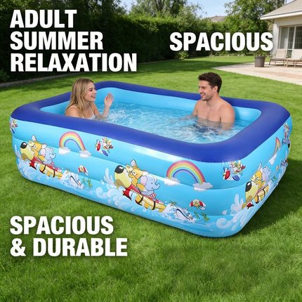 Piscina Gonfiabile Estiva 1 Pezzo, Grande Piscina con Telaio, Vasca da Bagno da Giardino per Giochi d'Acqua all'Aperto e al Chiuso, Feste