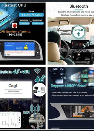 8GB 256GB Carplay 8.8'' Android 14 Auto Car Radio Multimedia player For Audi A4 B8 2009-2016 2 din autoradio Stereo 4G LTE