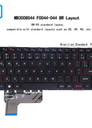 NETFLIX BR Brazilian laptop keyboard for Multilaser Ultra Ub440 Ub445 F0044-044 MB3008044 XS-30011001 Keyboard Replacement