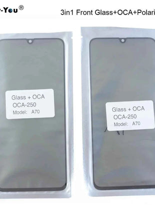 5 pezzi schermo esterno in vetro + OCA + polarizzatore per Samsung Galaxy A17 A55 A15 S23FE S24FE A16 S20fe A06 A06s A05 A53 pannello touch schermo