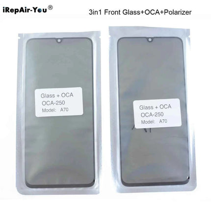5 pezzi schermo esterno in vetro + OCA + polarizzatore per Samsung Galaxy A17 A55 A15 S23FE S24FE A16 S20fe A06 A06s A05 A53 pannello touch schermo