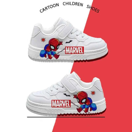Scarpe Sportive Casual per Bambini, Sneakers Antiscivolo con Stampa Cartoon alla Moda, Scarpe da Esterno in Pelle PU per Studenti
