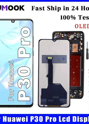 OLED Screen For Huawei P30 Pro LCD Display Touch Screen Digitizer Assembly With Frame For Huawei P30 Pro VOG-L29 Replacement