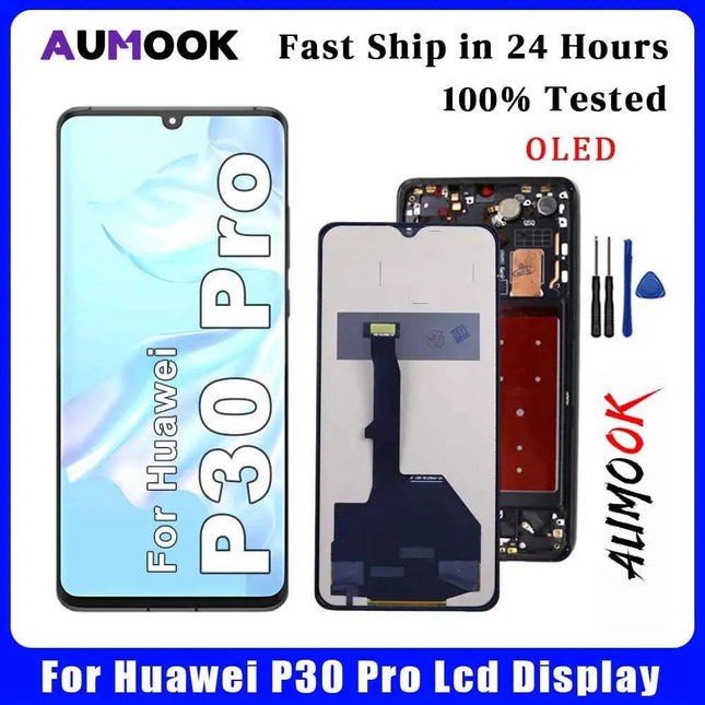 OLED Screen For Huawei P30 Pro LCD Display Touch Screen Digitizer Assembly With Frame For Huawei P30 Pro VOG-L29 Replacement