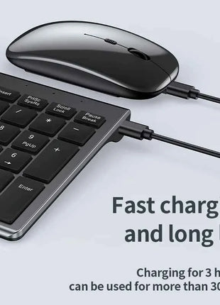 Jomaa Slim Rechargeable Bluetooth Keyboard and Mouse Set for Laptop Computer 2.4G USB Wireless Keyboard and Mouse Combo