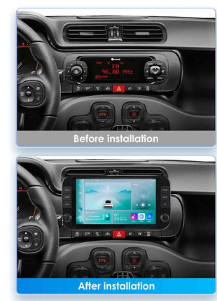 Hizpo 9 Inch 1 Din Wireless Carplay Android Auto Car Radio for Fiat Panda 2013 - 2024 Multimedia Video Player GPS Navigation WIFI Head Unit AI Voice Intelligent Systems Autoradio Stereo QLED Screen Audio FM RDS DVR Camera Map