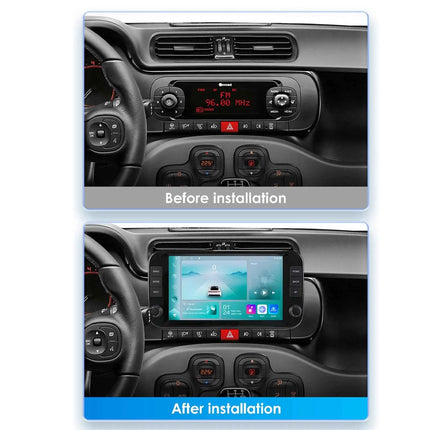 Hizpo 9 Inch 1 Din Wireless Carplay Android Auto Car Radio for Fiat Panda 2013 - 2024 Multimedia Video Player GPS Navigation WIFI Head Unit AI Voice Intelligent Systems Autoradio Stereo QLED Screen Audio FM RDS DVR Camera Map