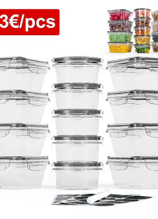 Food Storage Containers with Lids, Freezer Containers, Lunchbox, 26 Pieces (13 Containers, 13 Lids), 8x0.55L & 5x0.24L