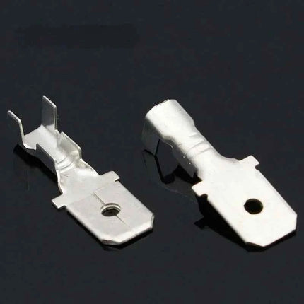 100 pz 6.3mm 6.3 terminale a crimpare maschio femmina connettore a forcella terminali a crimpare