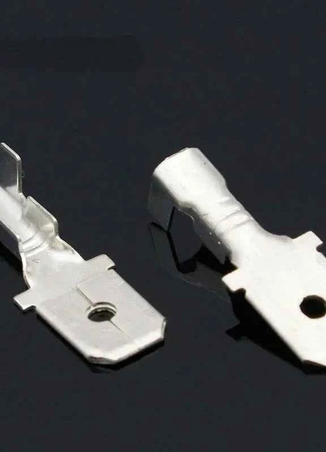 100 pz 6.3mm 6.3 terminale a crimpare maschio femmina connettore a forcella terminali a crimpare
