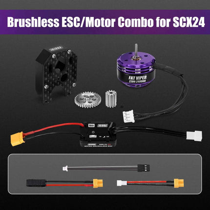INJORA MBL32 G2 Waterproof Brushless ESC & 2204 Fat Viper Outrunner Motor for 1/24 Axial SCX24