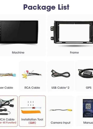 Srnubi Car Radio For Suzuki SX4 Cross 2006-2013 For Fiat Sedici Carplay Android Auto Radio Multimedia Player 4G Wifi GPS 2 Din