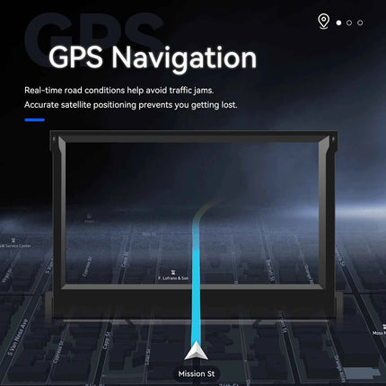Podofo 6+128G Retractable Screen 1 Din Android Car Multimedia Player Carplay  GPS Navigation WIFI Bluetooth FM AM Mirror Link