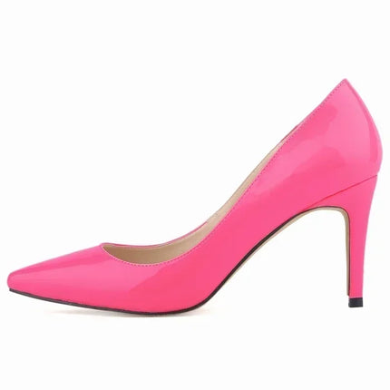 Décolleté da donna di grandi dimensioni Tacchi alti classici a punta Tacchi a spillo sexy da 9 cm Scarpe da festa di nozze rosse da donna eleganti e confortevoli