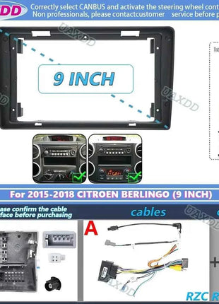 Per il 2015-2018 CITROEN BERLINGO PEUGEOT PARTNER 9 POLLICI Auto stereo radio Android telaio pannello cablaggio adattatore decoder canbus