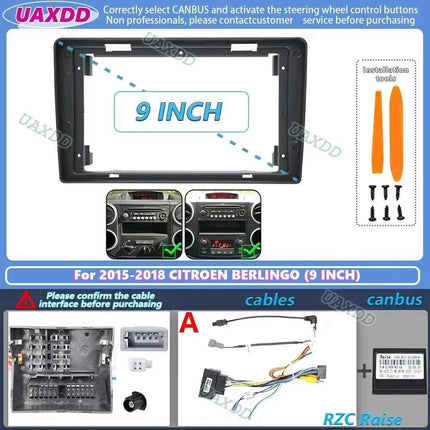 Per il 2015-2018 CITROEN BERLINGO PEUGEOT PARTNER 9 POLLICI Auto stereo radio Android telaio pannello cablaggio adattatore decoder canbus
