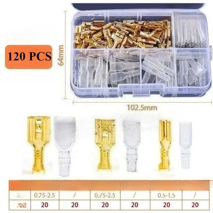 120/315/1000 pezzi Scatola per cavi maschio e femmina, cavo isolato, connettore maschio, kit pala terminale a crimpare elettrico da 2,8/6,3 mm