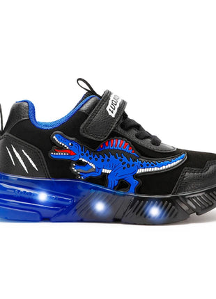 EXDINO Dinosauro Bambini piccoli Primavera Autunno Scarpe luminose a LED Bambini Spinosaurus Ragazzi Glowing Scarpe da ginnastica sportive casual antiscivolo