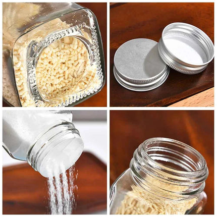 12pcs Seasoning Bottle 120ml Clear Plastic Spice Jar Spice Pepper Salt Storage Bottle Container w/ funnel Kitchen Gadget Tool