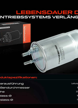 Filtro Carburante Frankberg 1x per Opel Combo, Fiat Doblo, Alfa Romeo 159, Peugeot WF8408 77363657 818020 1606384980 BS519155A