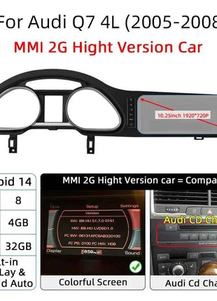 Android 14 Auto Radio CarPlay For Audi A6 C6 4f  For Audi Q7 4L 2005-2015 MMI 2G 3G GPS Car Multimedia Player Navi Stereo DSP