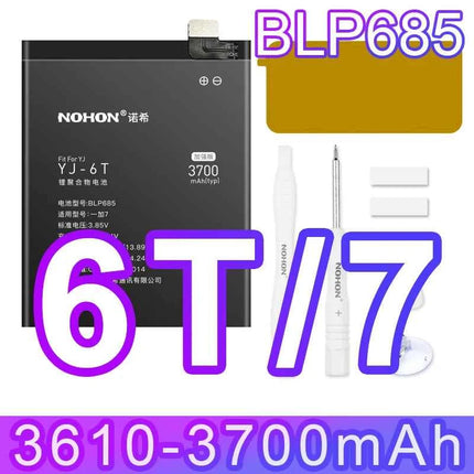 NOHON Replacement Battery for OnePlus 7T 8T 9RT 10T 12 11 9 8 7 6T 6 5T 5 7TPro Phone Batteries BLP801 BLP685 BLP745 BLP743