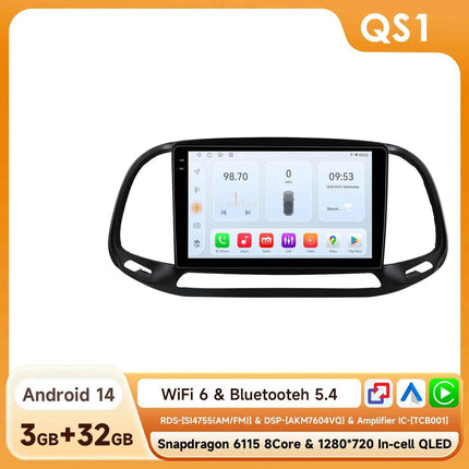 Hizpo AI Voice Autoradio Radio For Fiat Doblo 2015 - 2019 4G Car Multimedia GPS 2din Wireless CarPlay Android Auto Navigation BT